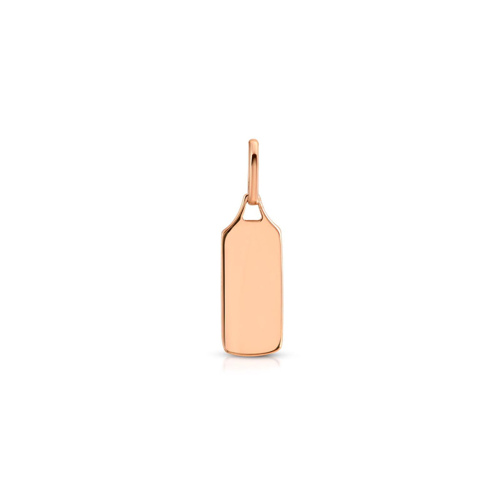 Gold Dog Tag Charm with free engraving - LETRÉM