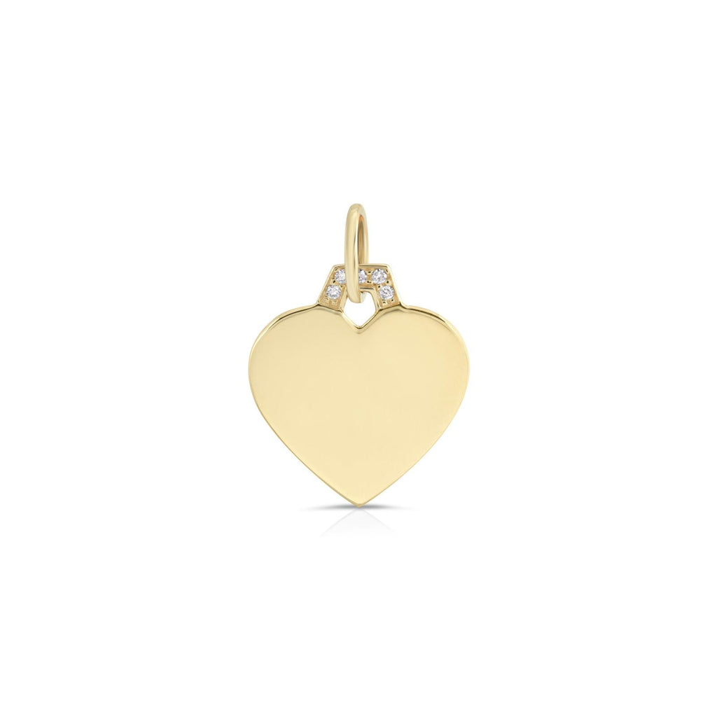 Heart Charm with Diamond Bail with free engraving - LETRÉM