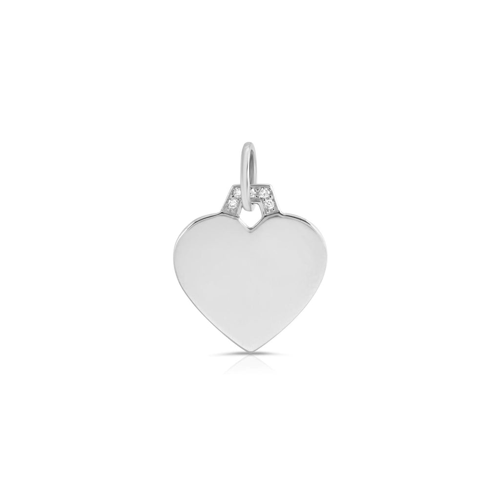 Heart Charm with Diamond Bail with free engraving - LETRÉM