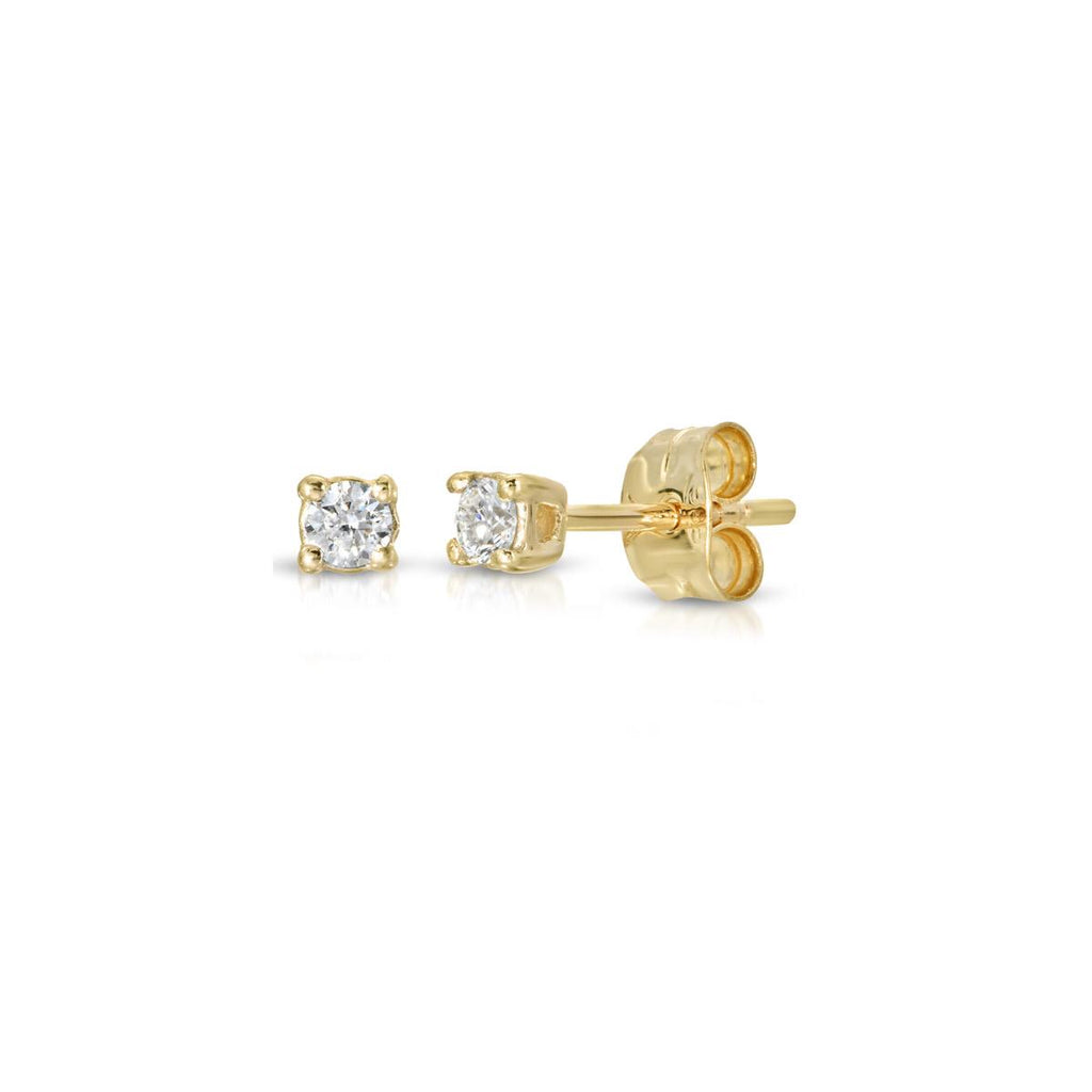 Diamond Prong Stud Earrings (M) - LETRÉM