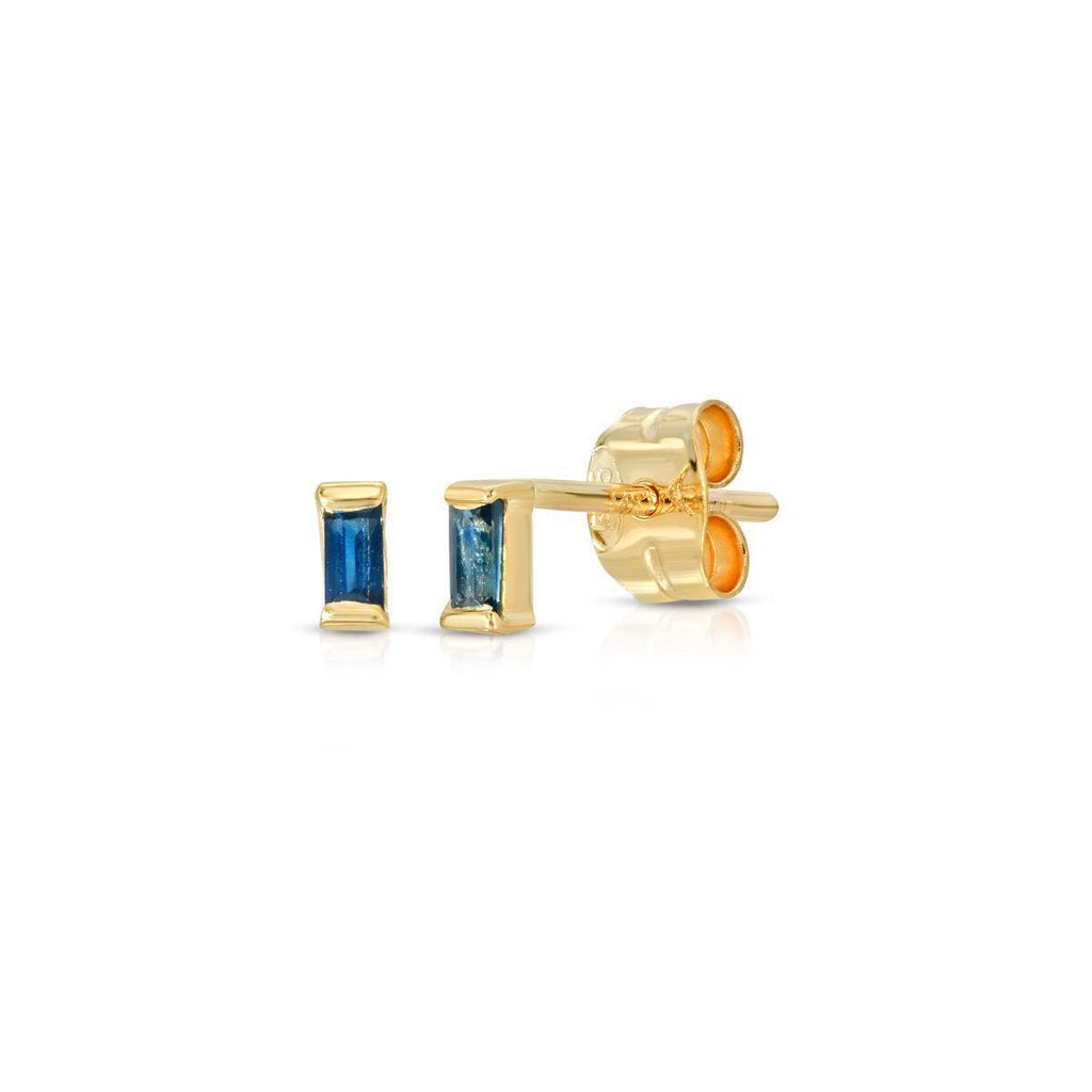 Blue Sapphire Baguette Studs - LETRÉM