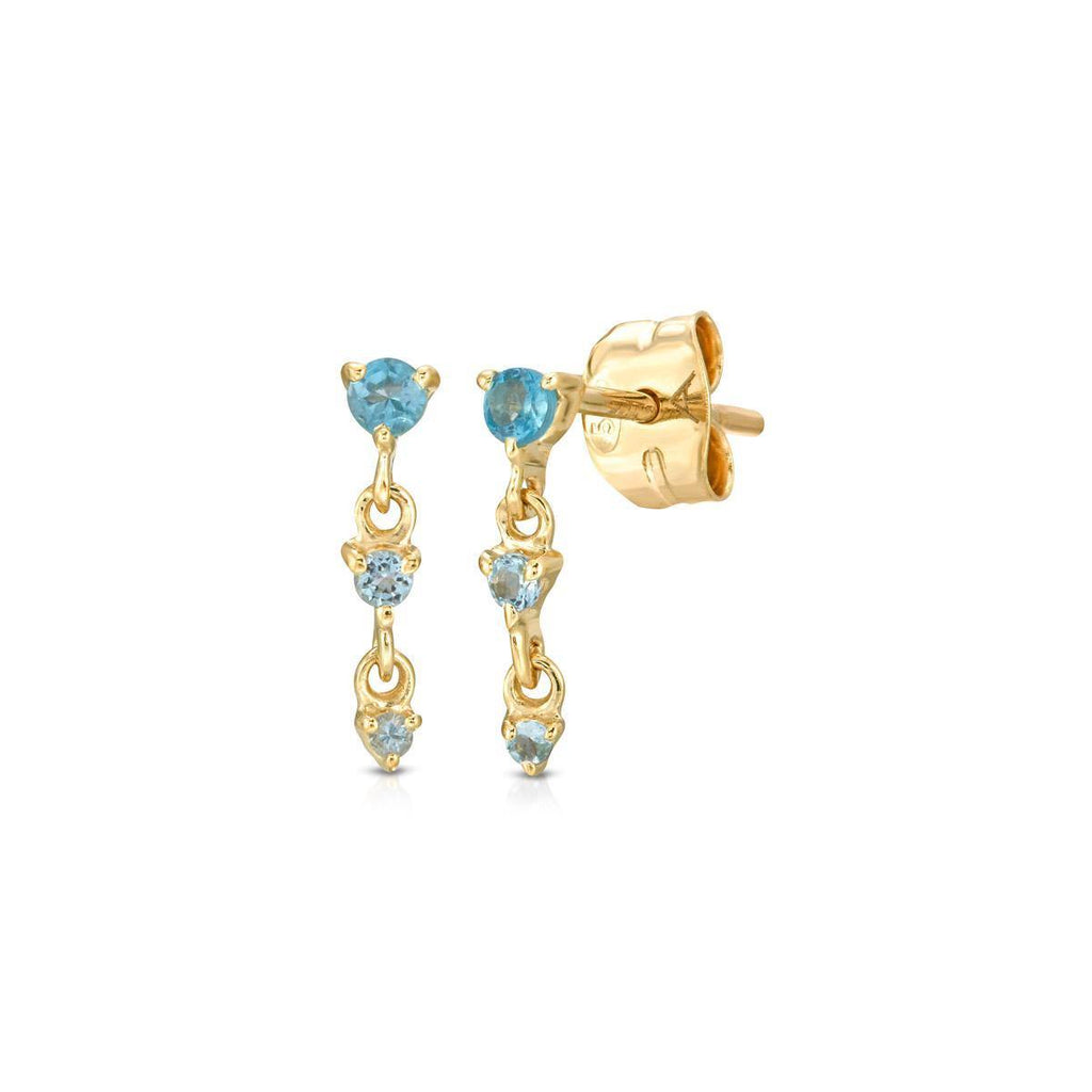 Blue Ombré Topaz Dangle Studs - LETRÉM