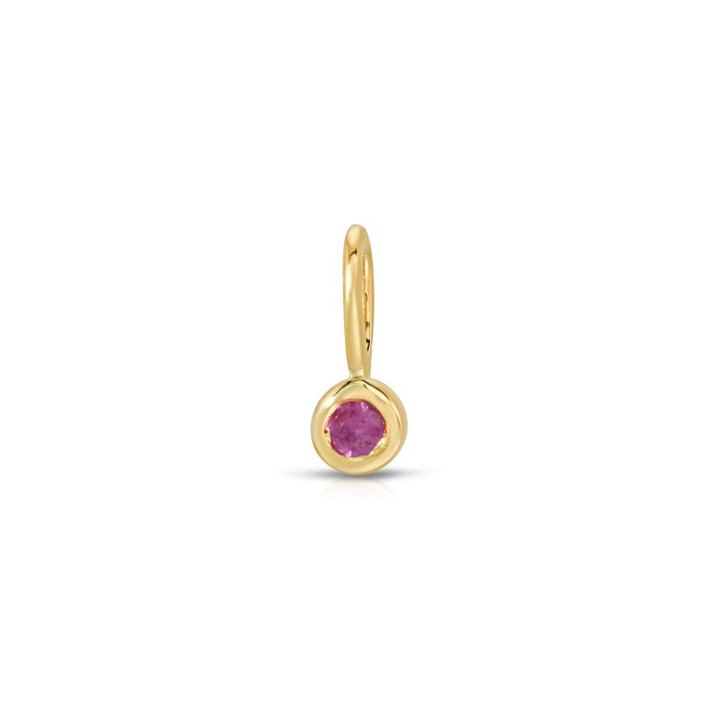 Tiny Round Red Ruby Charm - LETRÉM