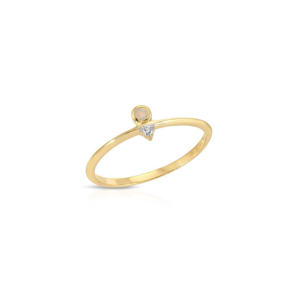 Dainty Diamond/Opal Ring - LETRÉM