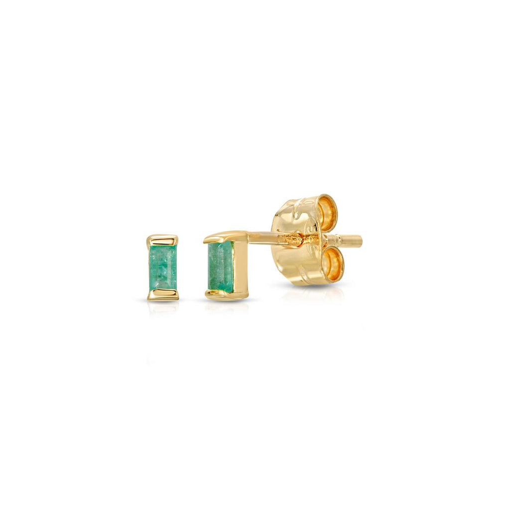 Emerald Baguette Stud Earrings - LETRÉM