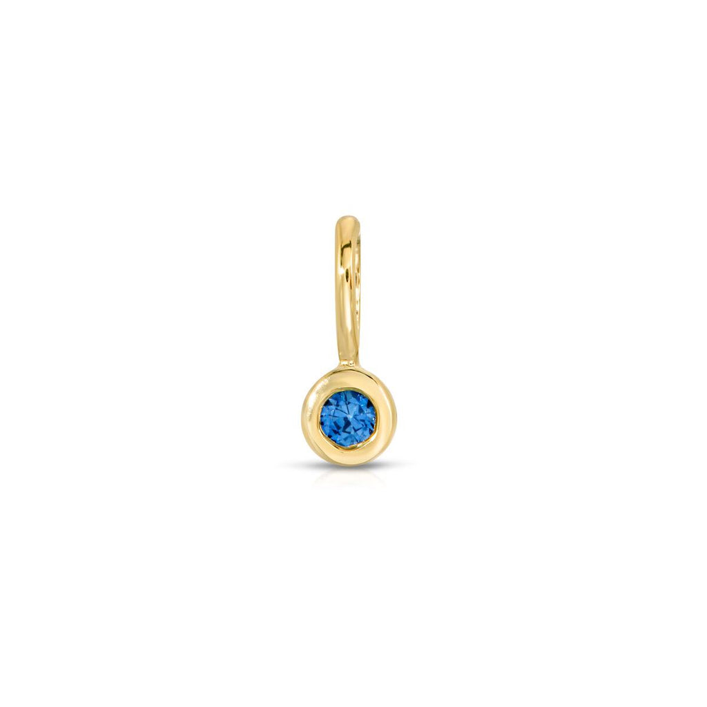 Tiny Round Blue Sapphire Charm - LETRÉM