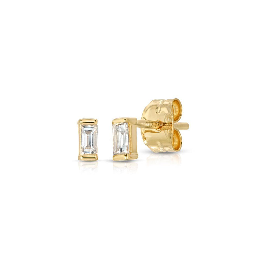 Diamond Baguette Stud Earrings - LETRÉM