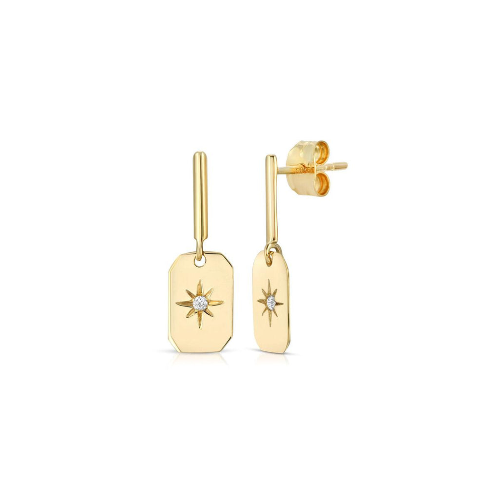 Diamond Starburst Dangle Stud Earrings - LETRÉM