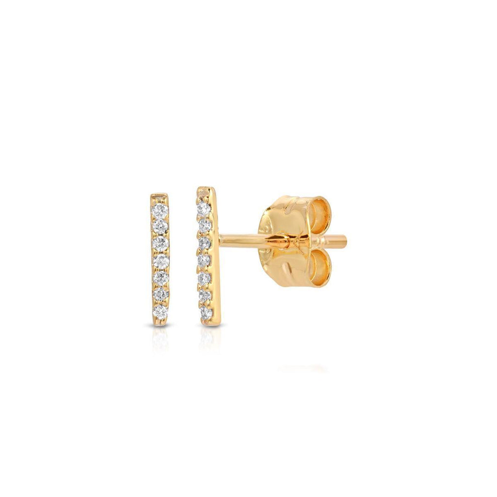 Diamond Bar Stud Earrings - LETRÉM