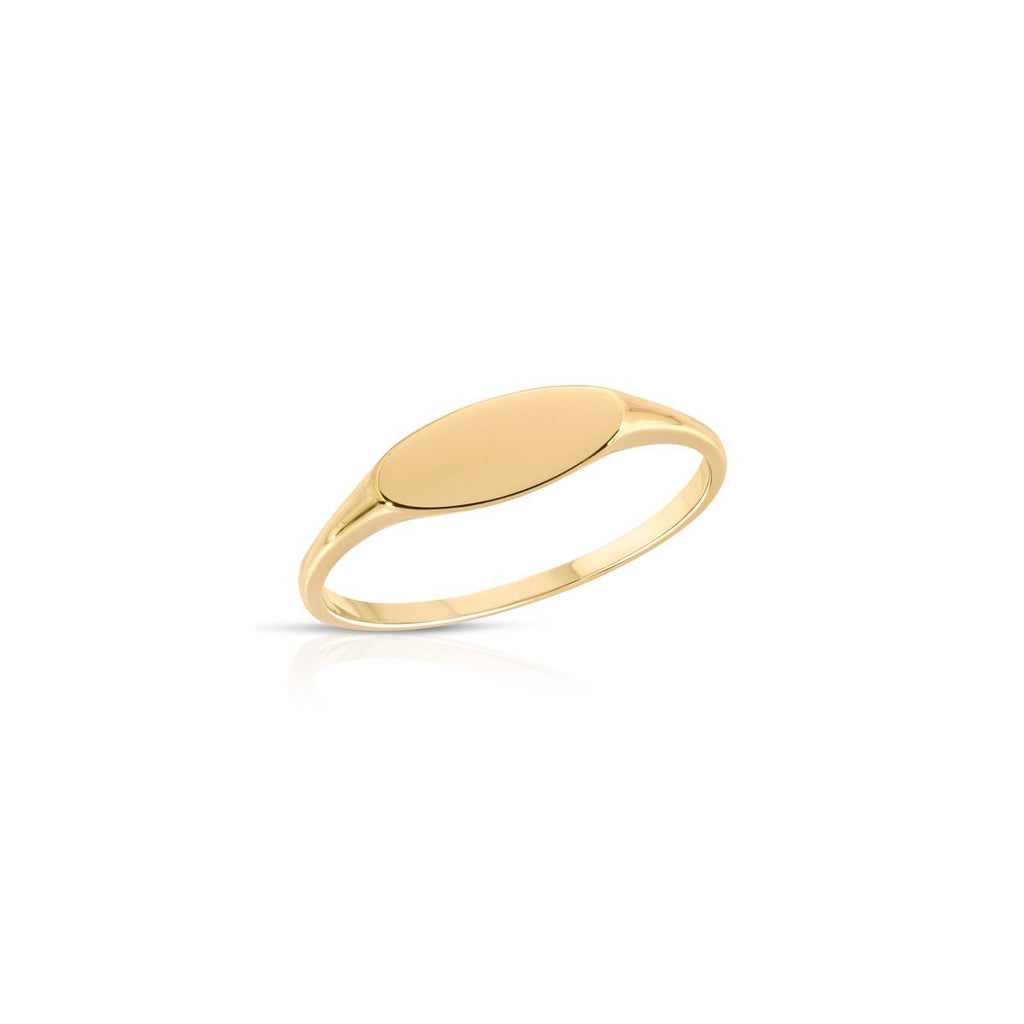 Gold Oval Signet Ring - LETRÉM