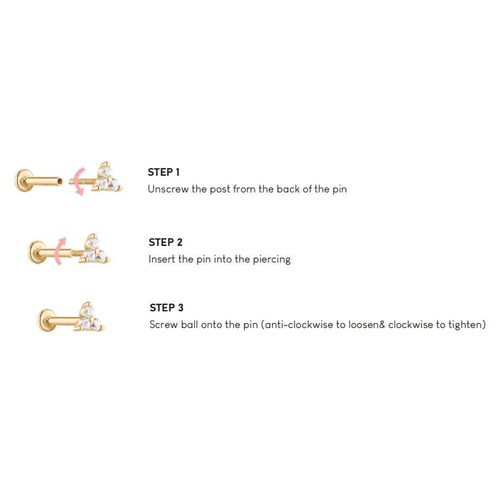 Diamond Bead Threaded Stud