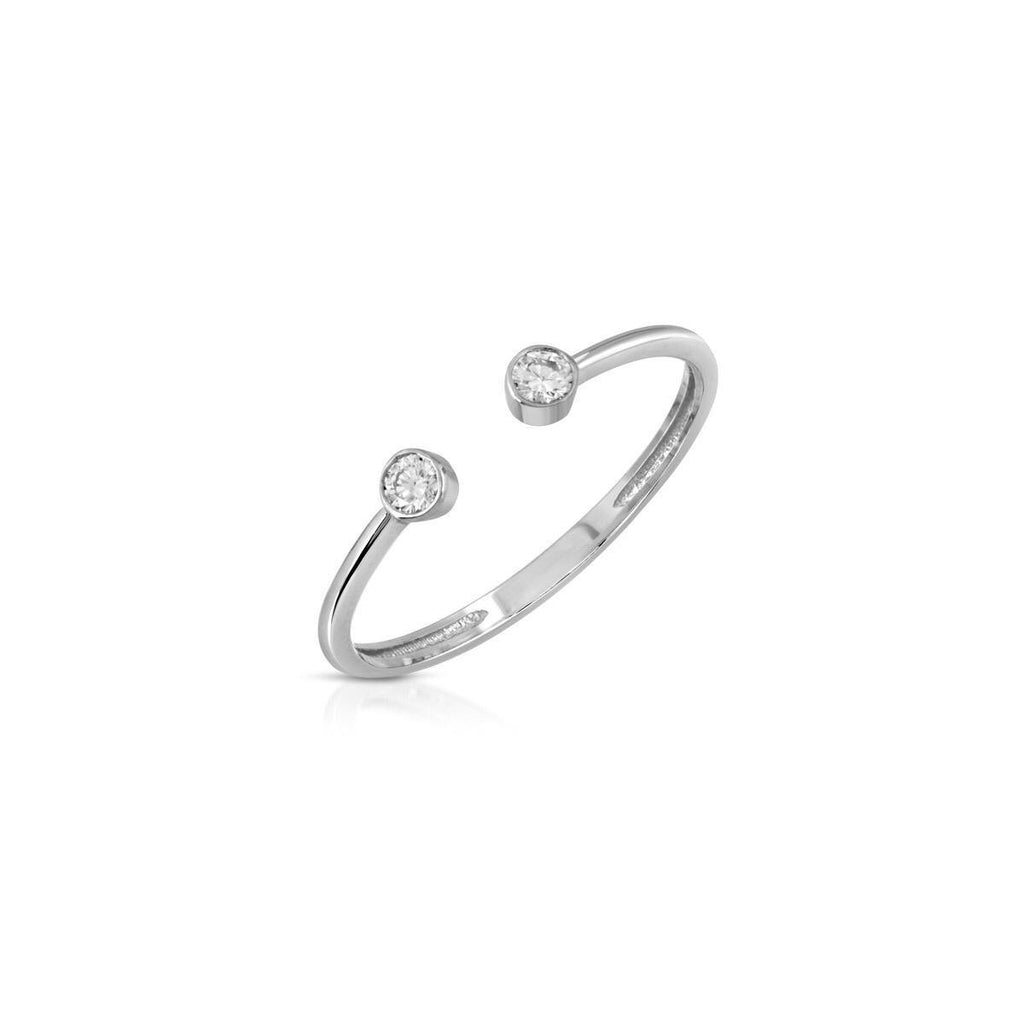 Diamond Bezel Cuff Ring - LETRÉM