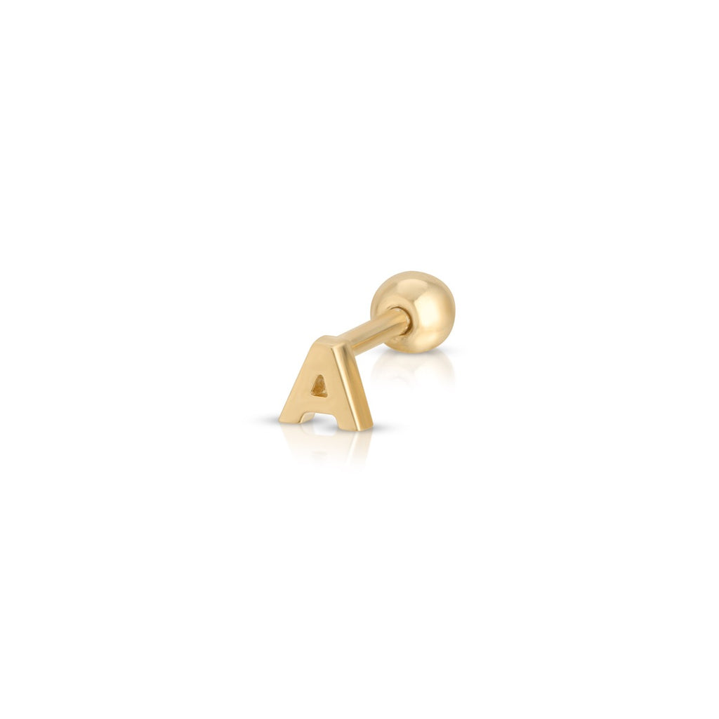 Mini Gold Initial Threaded Studs - LETRÉM