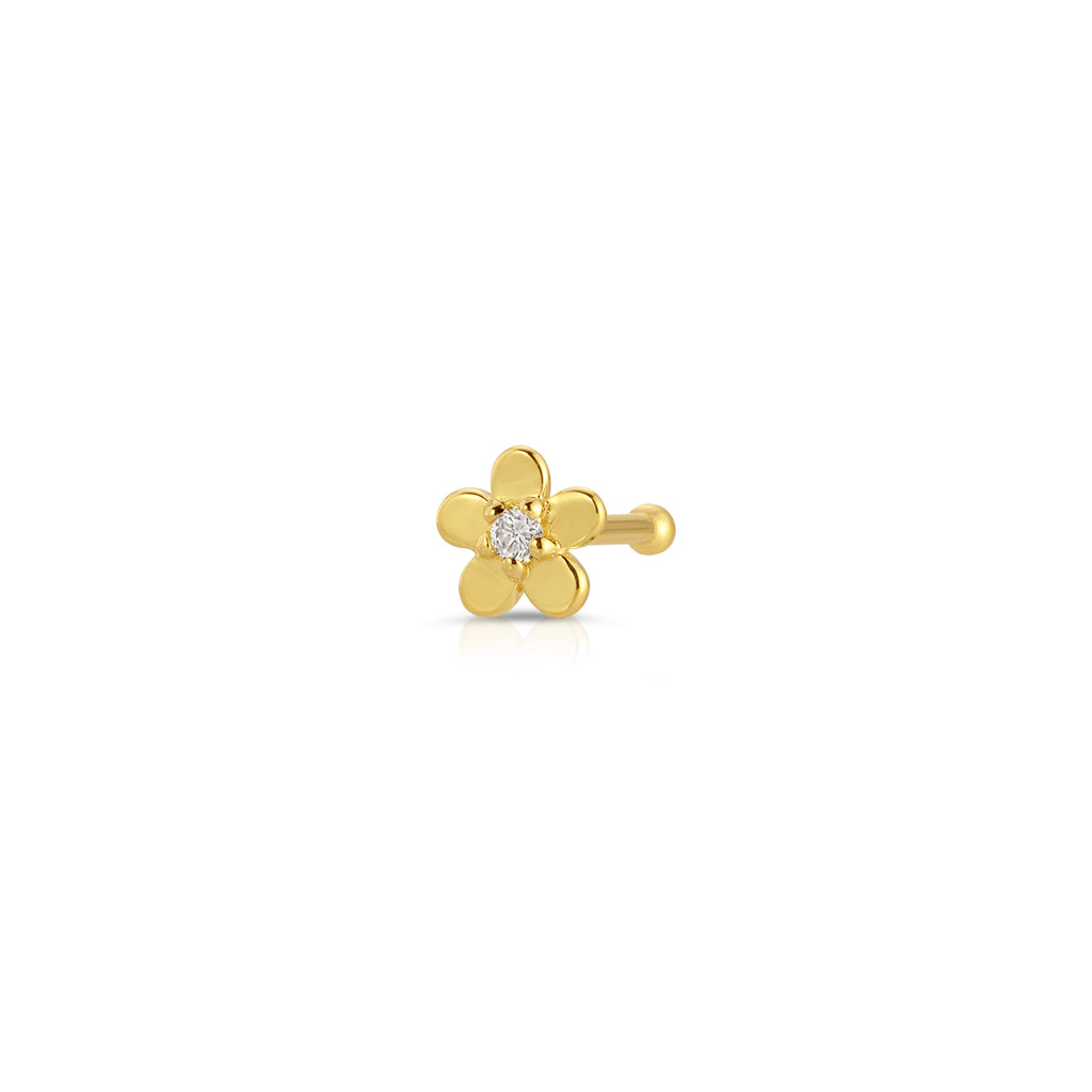 Diamond Flower Nose Stud