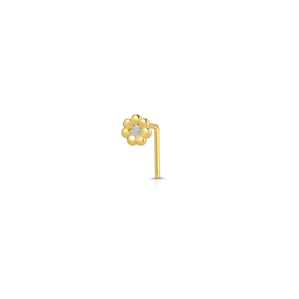 Diamond Flower Nose Stud