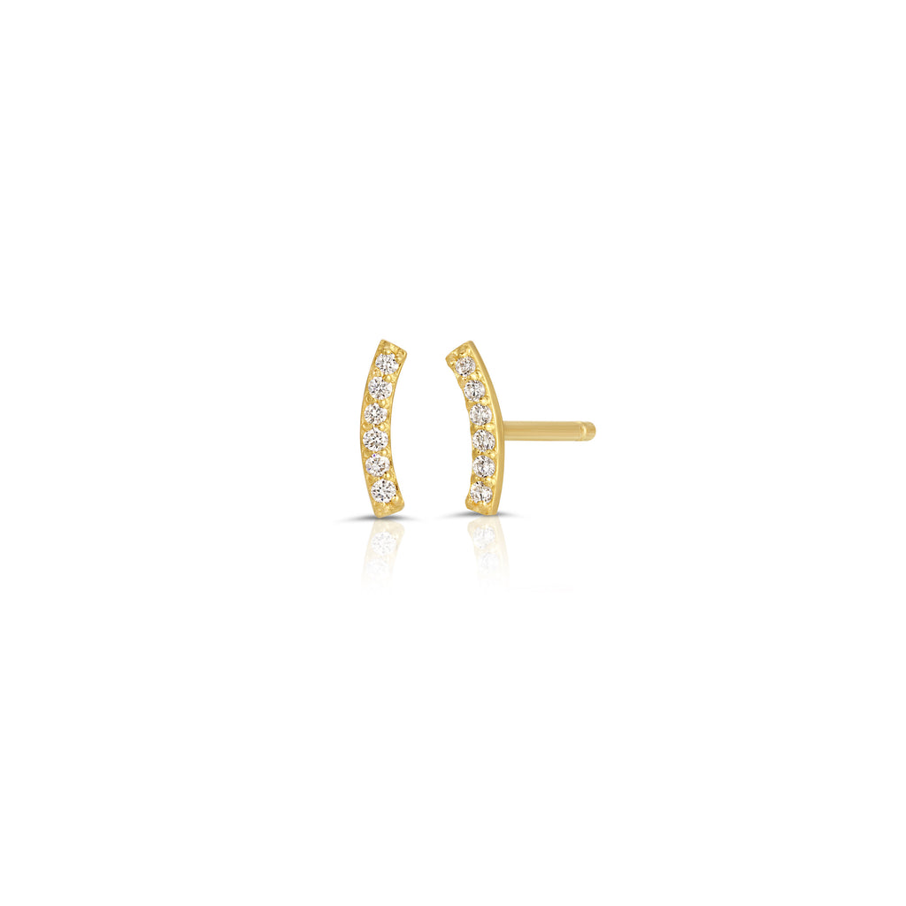 Diamond Pavé Arch Stud Earrings