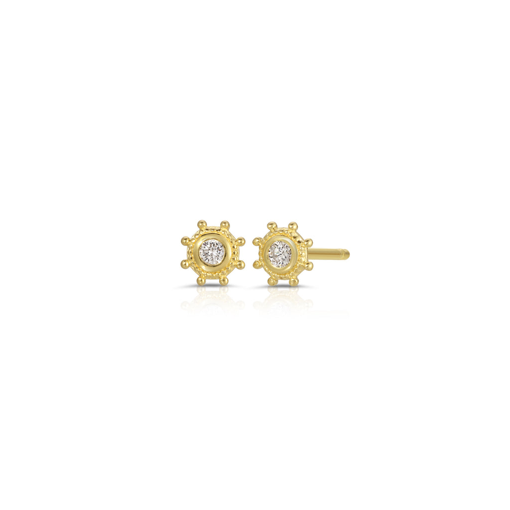 Diamond Helm Stud Earrings