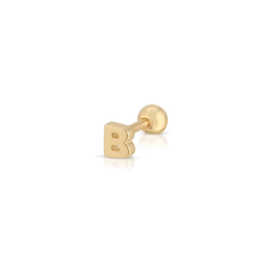 Mini Gold Initial Threaded Studs - LETRÉM