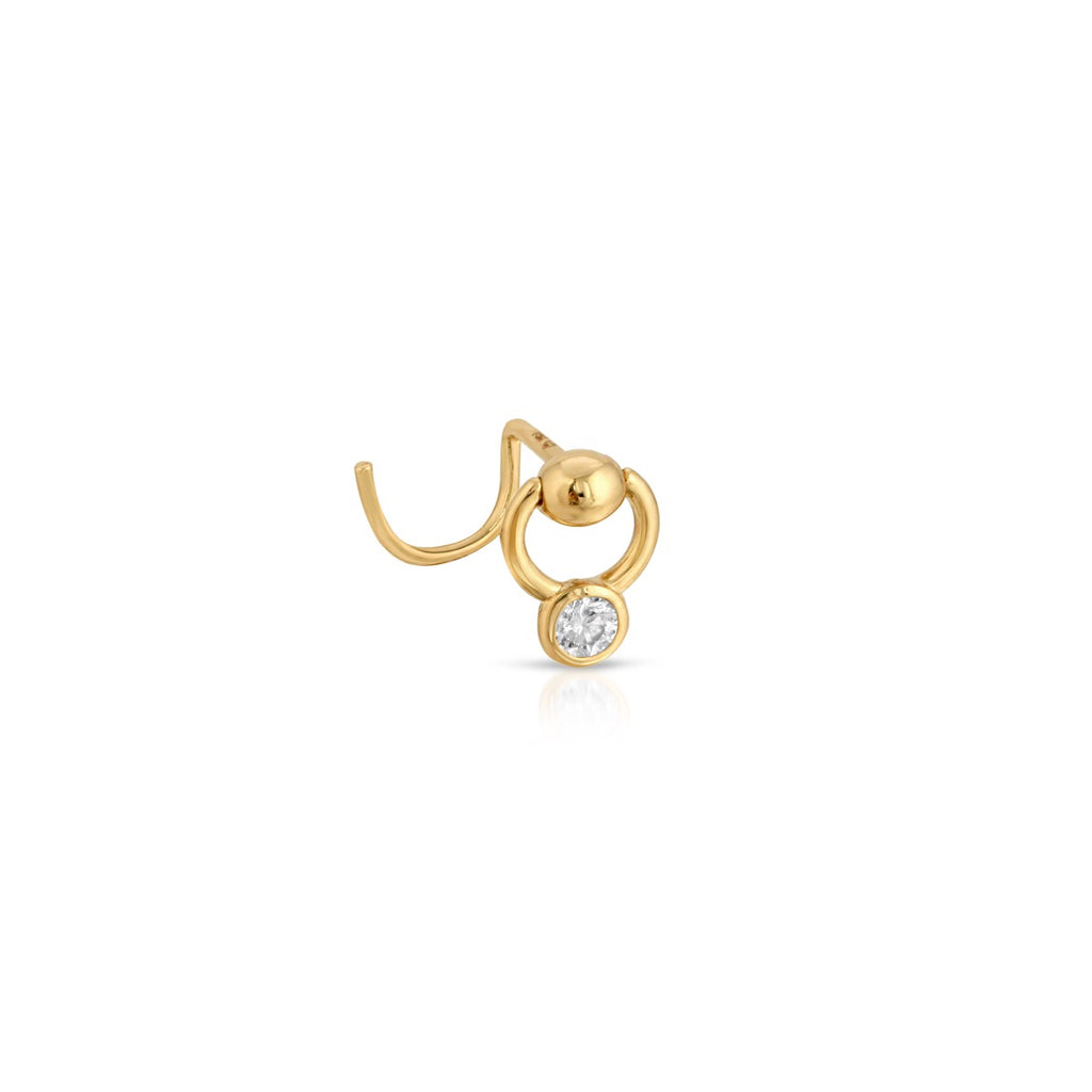 Diamond Dangle Hoop Nostril Screw - LETRÉM