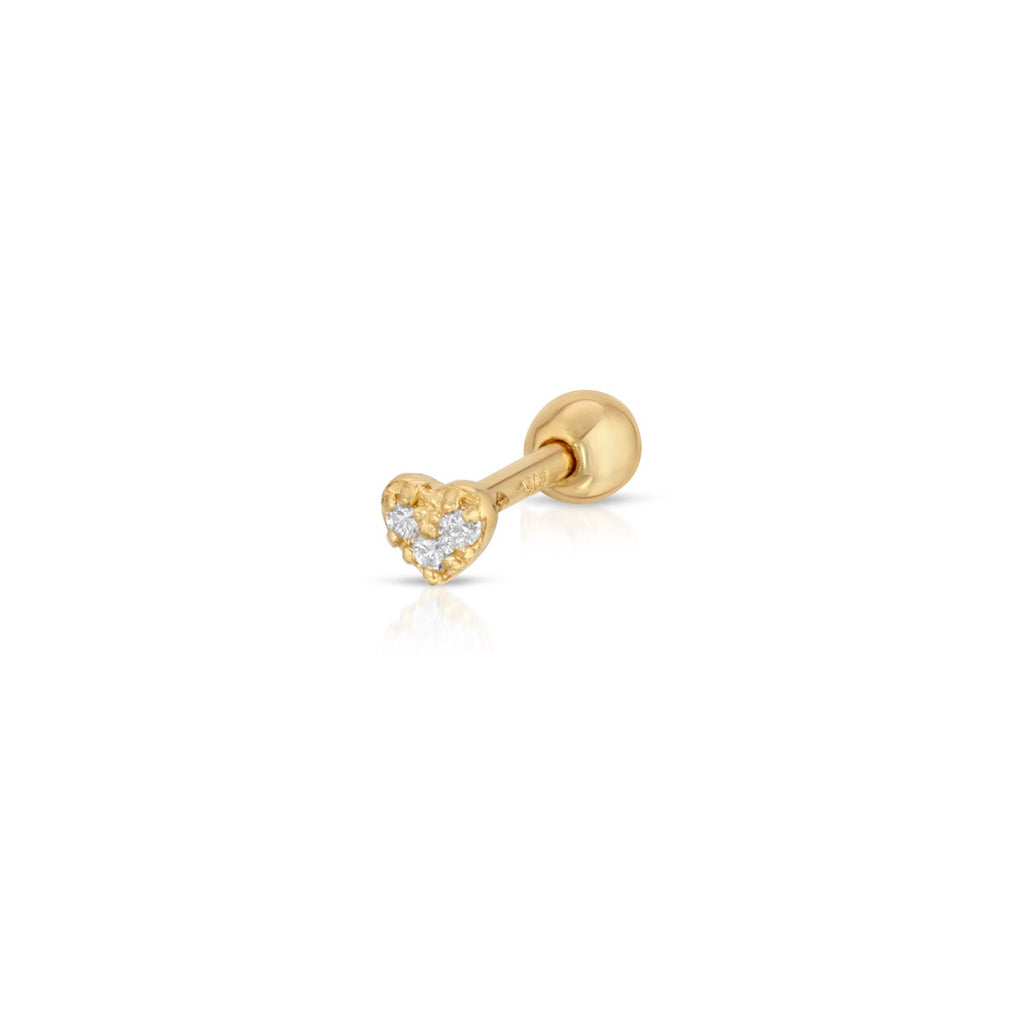 Diamond Heart Threaded Stud - LETRÉM