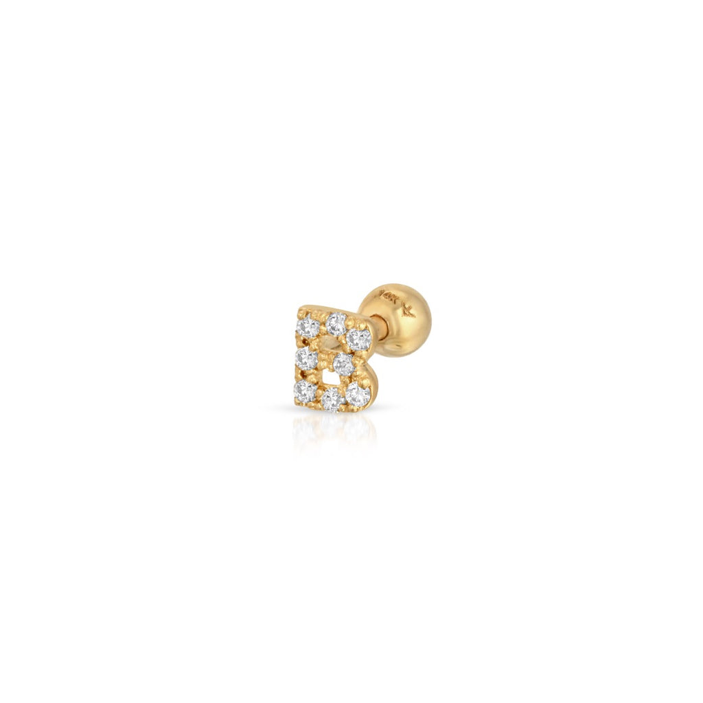 Mini Diamond Initial Threaded Studs - LETRÉM