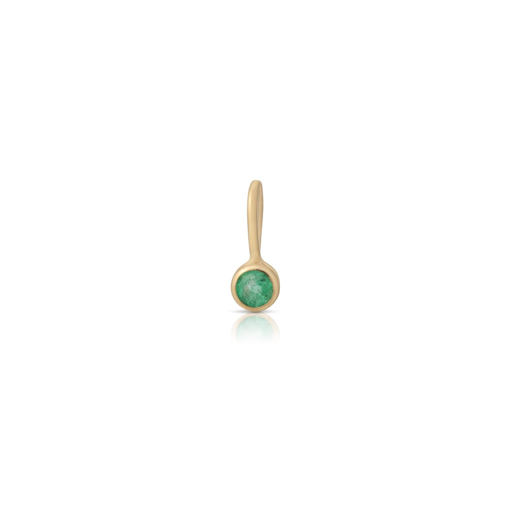 Tiny Round Emerald Charm - LETRÉM