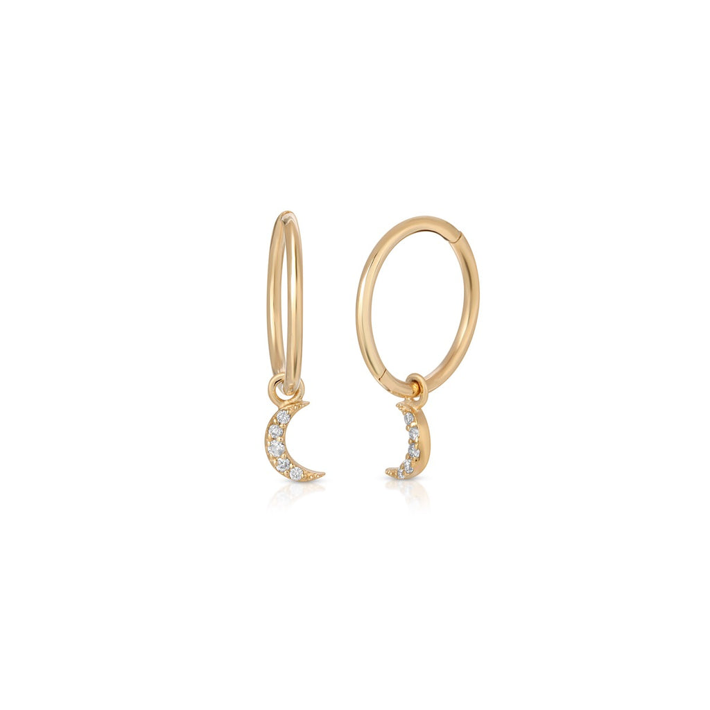 The Crescent Diamond Hoops - LETRÉM