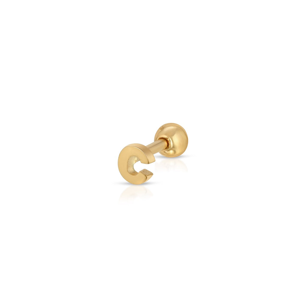 Mini Gold Initial Threaded Studs - LETRÉM