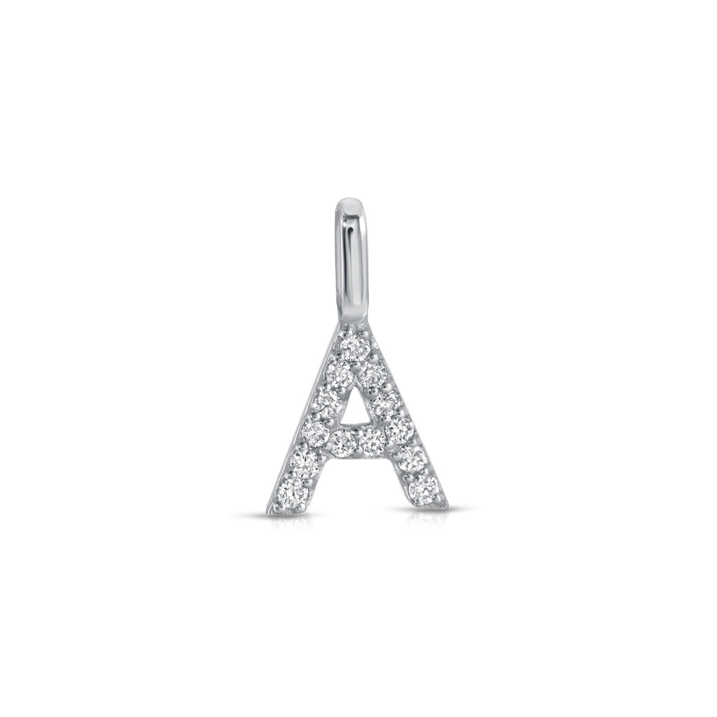 White Gold Diamond Initial Charm